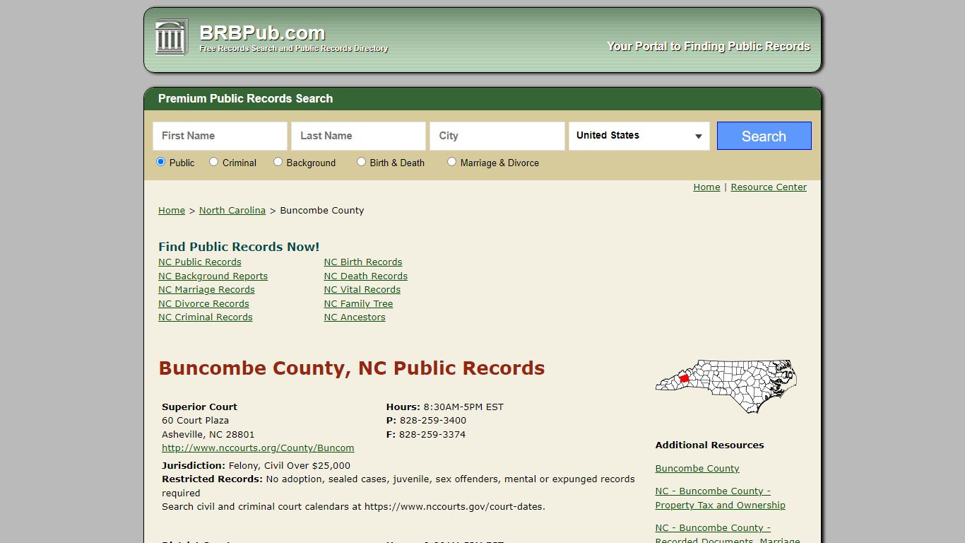 Buncombe County Public Records | Search North Carolina Government Databases